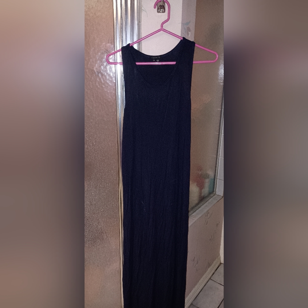 Theory Women's Summer Tank Maxi Dress Medium Navy Blue Body Hugging